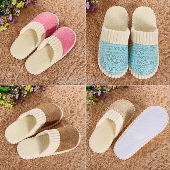 Soft Plush Beige Slippers - Picture 3 of 4